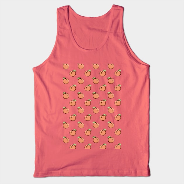Peachy Cute Summer Pattern Repeat, Digital illustration Tank Top by AlmightyClaire